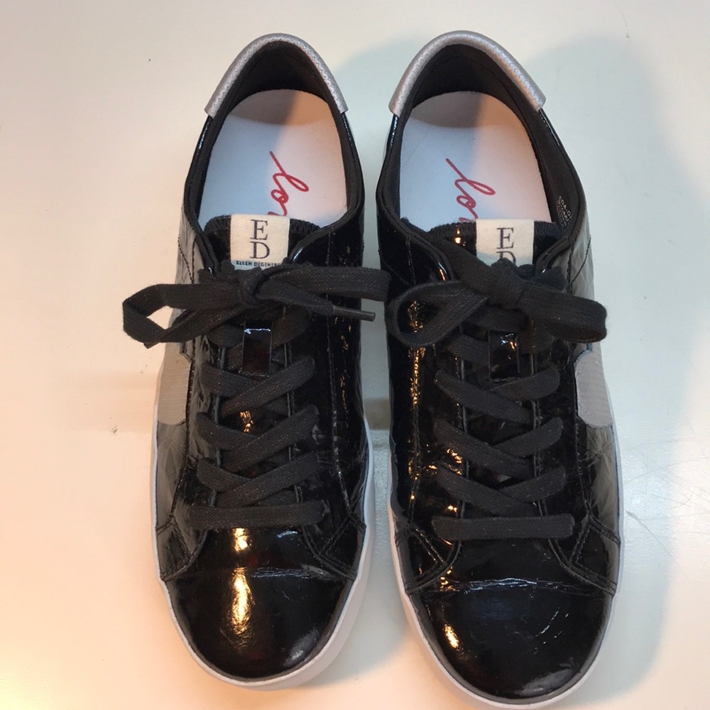 Ellen DeGeneres Black Sneakers with Heart Size 9.5 - Picture 3 of 10